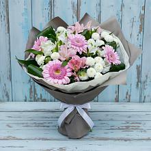 Букет цветов из:  Герберы, Альстромерии и Хризантемы в Сколково