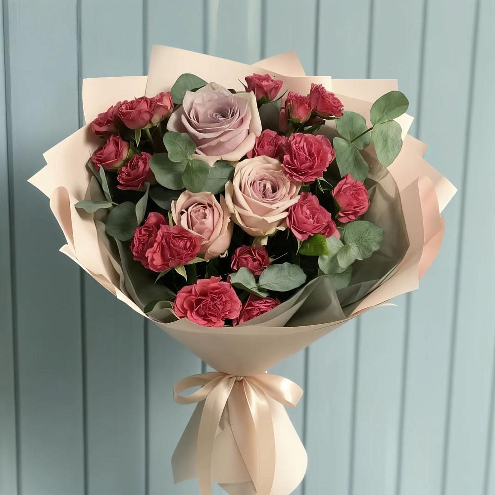 Букет цветов из: Гвоздики и Розы в Сколково