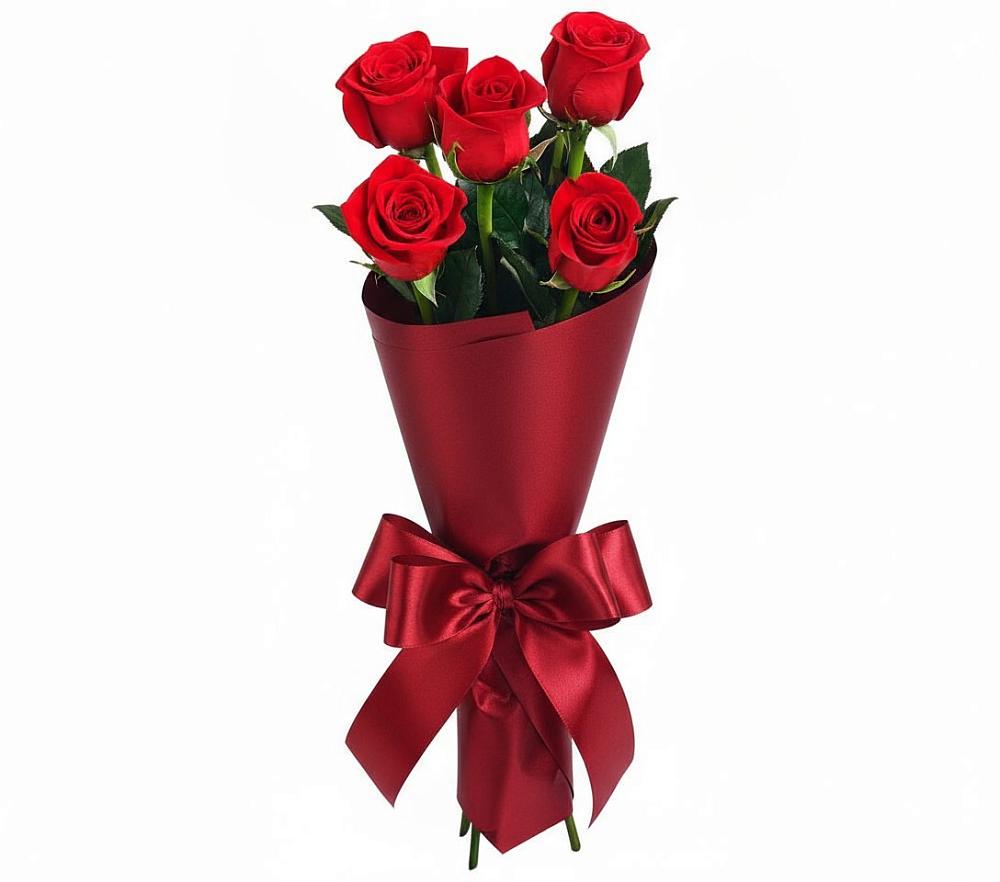 Букет 5 Красных роз Эдлесс Лав в Сколково