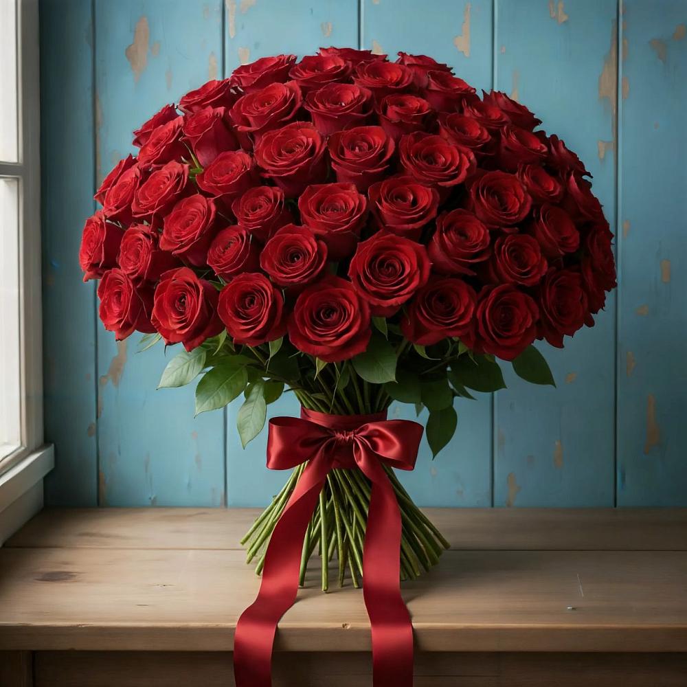 Букет Красные розы Блэк Меджик в Сколково