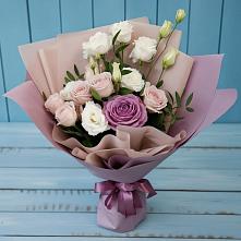Букет цветов из:  Розы и Лизиантусы #REPLACE_PRED# Сколково