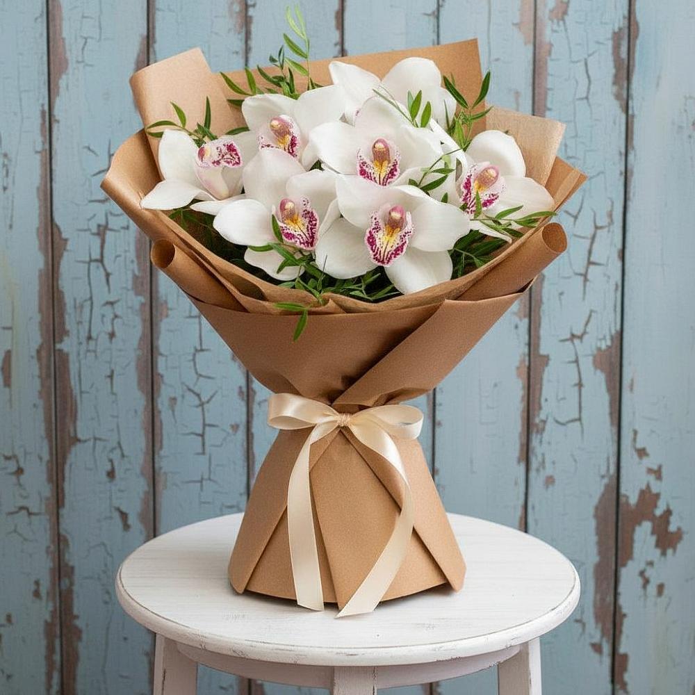 Букет цветов из: Орхидеи и Розы в Сколково