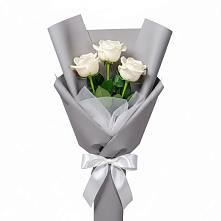Букет 3 белые розы #REPLACE_PRED# Сколково