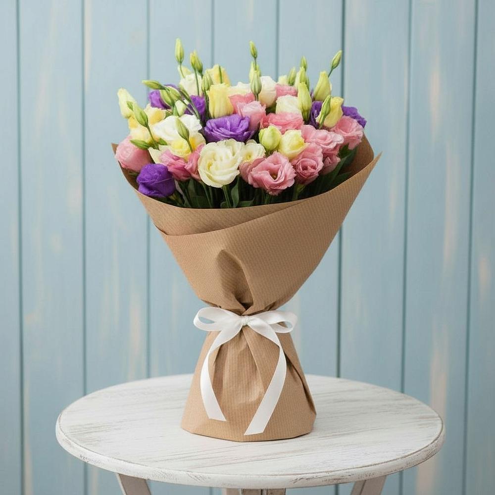 Букет цветов из: Лизиантусы в Сколково