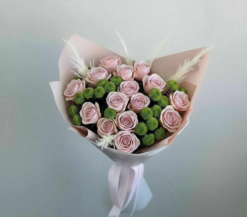Букет цветов из: Розы и Хризантемы в Сколково