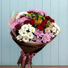 Букет цветов из:  Розы, Хризантемы и Альстромерии в Сколково