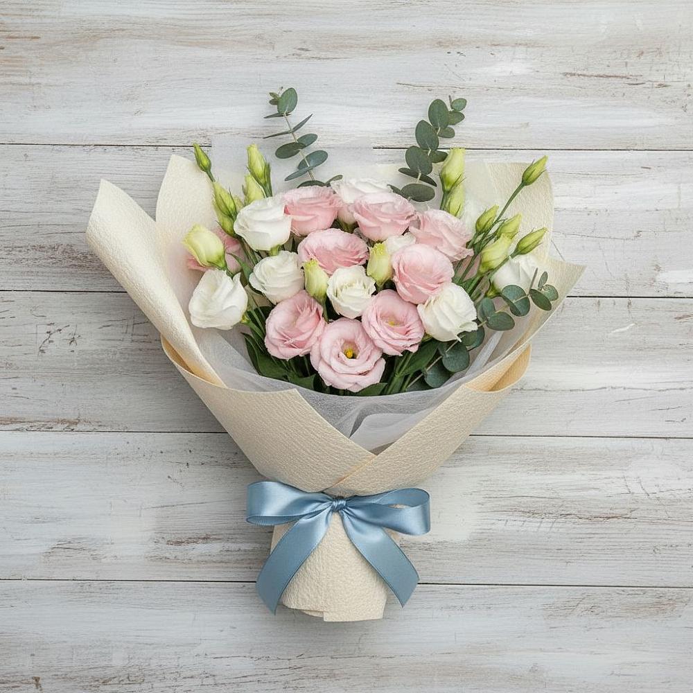 Букет цветов из: Лизиантусы в Сколково